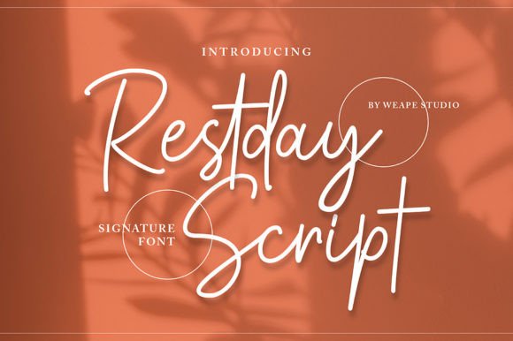 Restday Signature Script: A Handwritten Font for Crafters & Product Makers