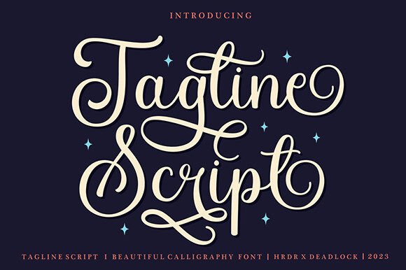 Tagline Script: A Romantic Calligraphy Typeface for Elegant Editorial Design